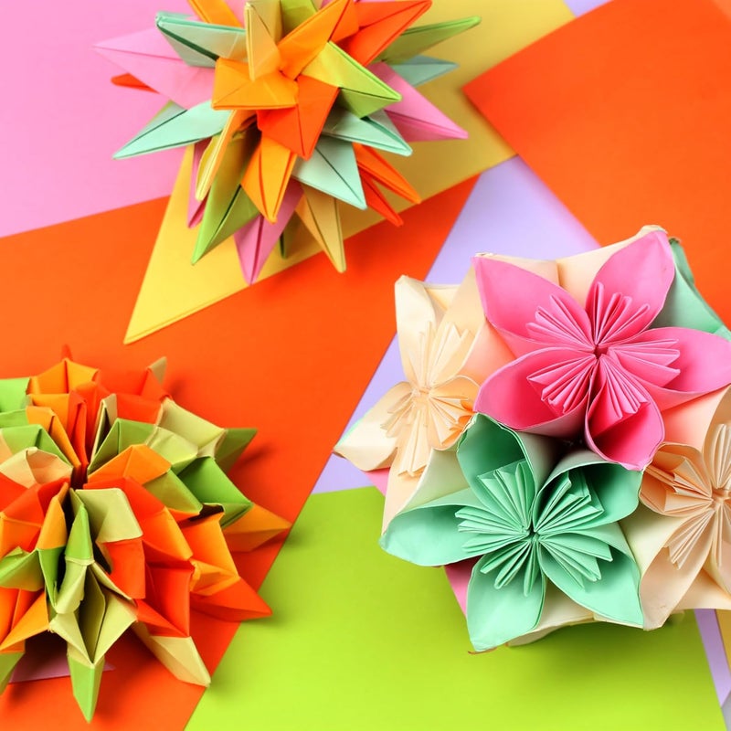 BUBU Origami Paper 8 x 8 Inch / 20x20 cm Square Double Sided Color 150 Sheets with 15 Vivid Colors - Easy Fold Paper for Beginner, DIY Creation ,School Arts,Gifts Crafts Projects - Image 4